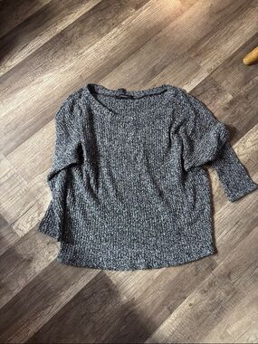 Forever 21 Black & Gray Marled Crewneck Sweater